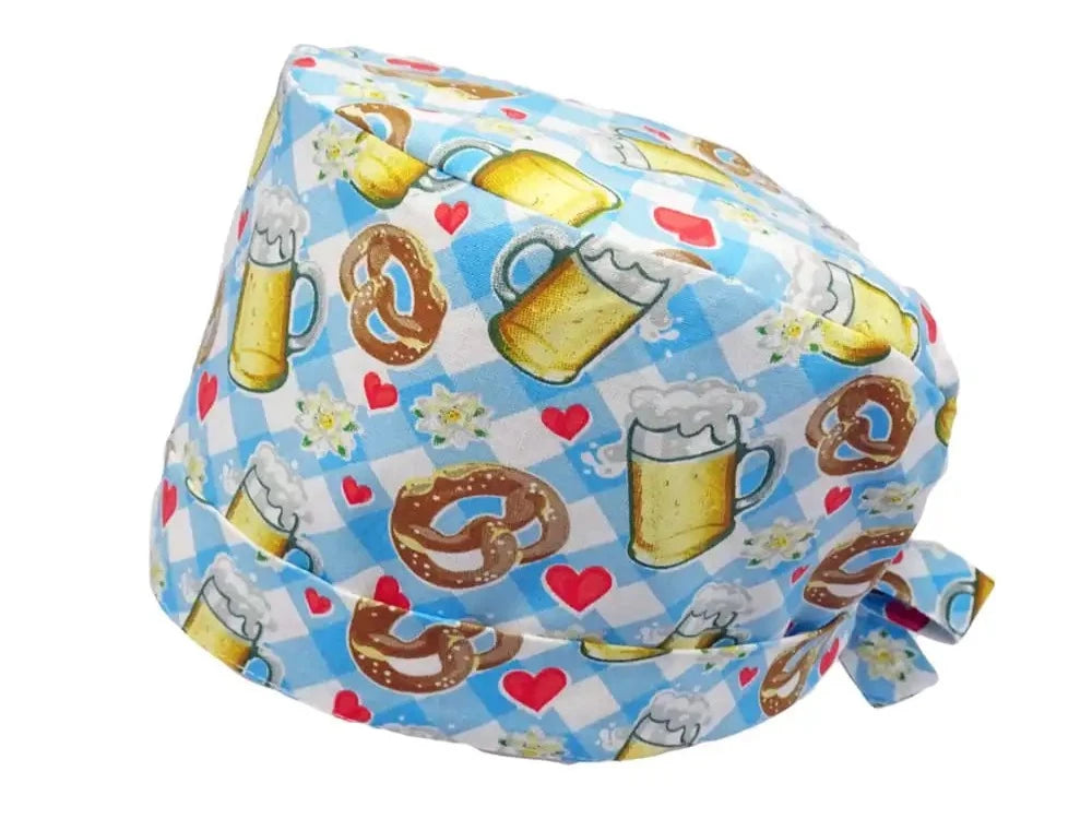 Lesleys OP-Haube für lange Haare Oktoberfest - Stoff OP-Haube aus 100% Baumwolle