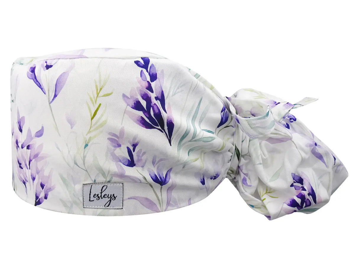 Stoff OP-Haube für lange Haare im Design - Lobelie