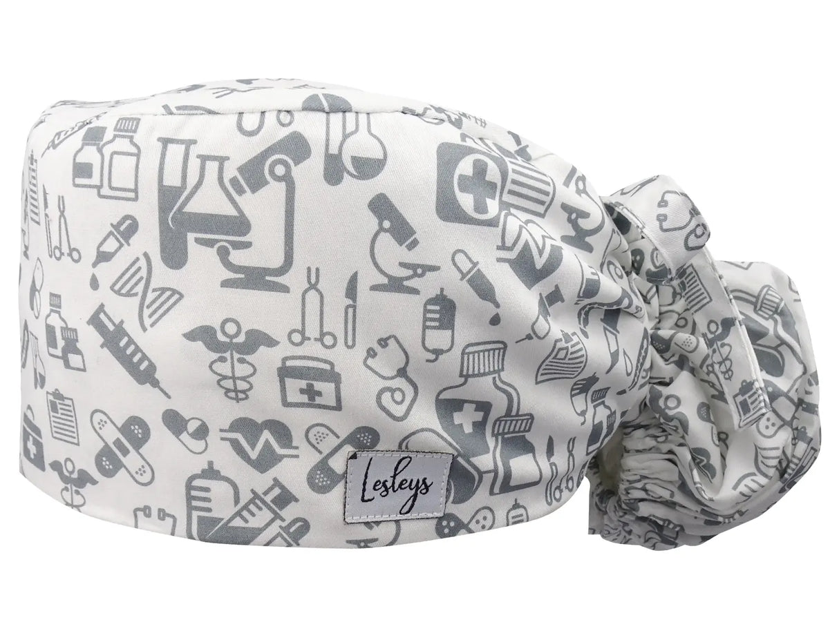 Stoff OP-Haube für lange Haare im Design - Medical