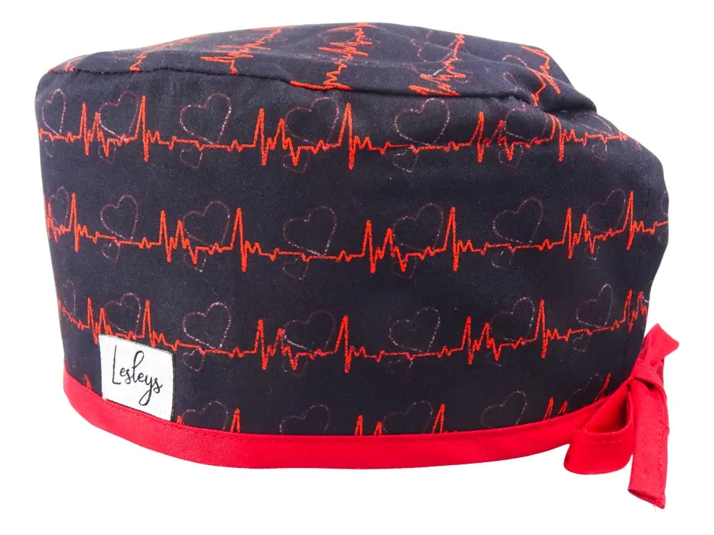 OP-Haube Slim - Rotes EKG