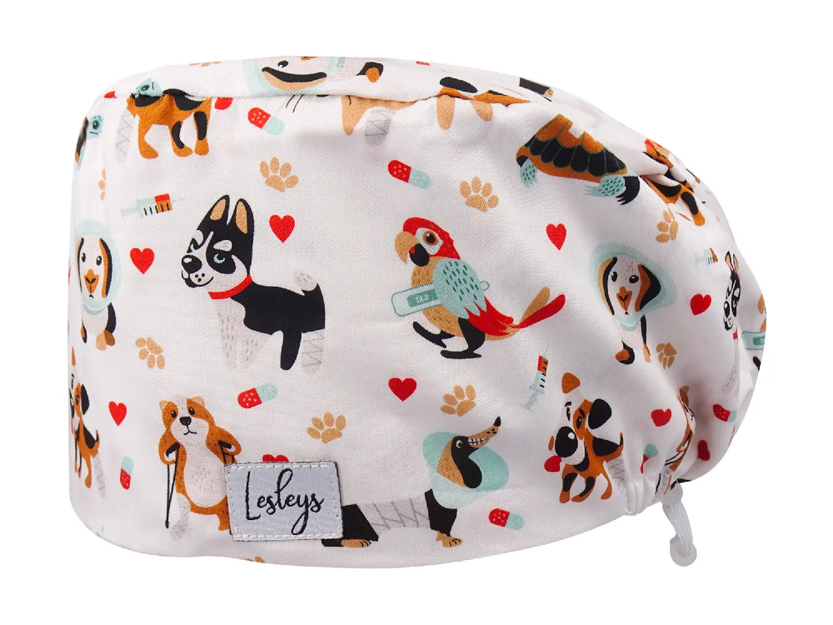 Kleintierpraxis - Stoff OP-Haube für langes Haar