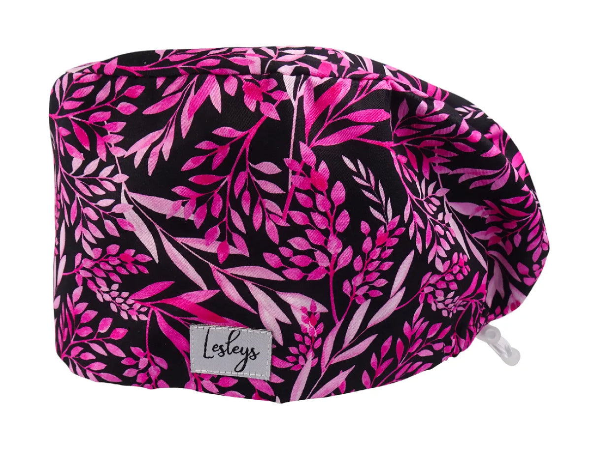 Pink Bloom - Stoff OP-Haube für langes Haar