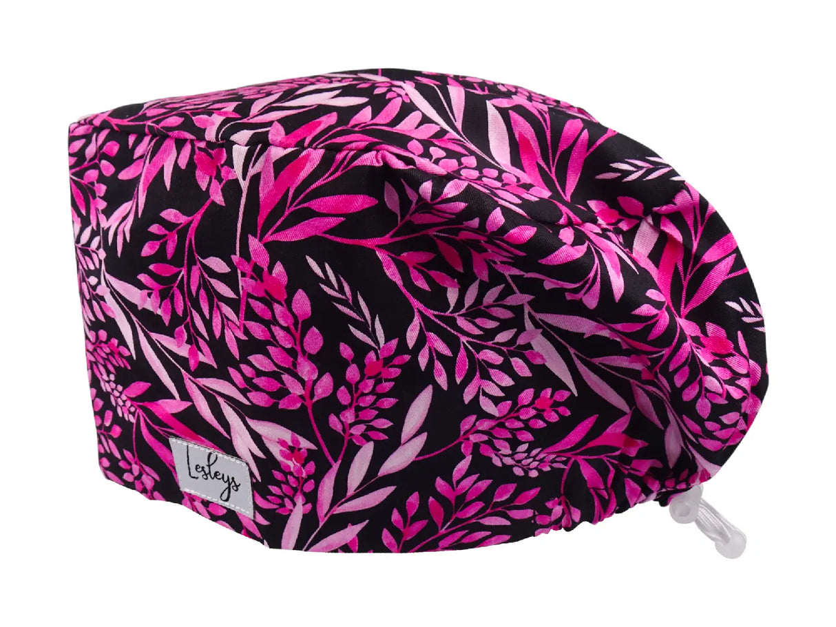 Pink Bloom - Stoff OP-Haube für langes Haar