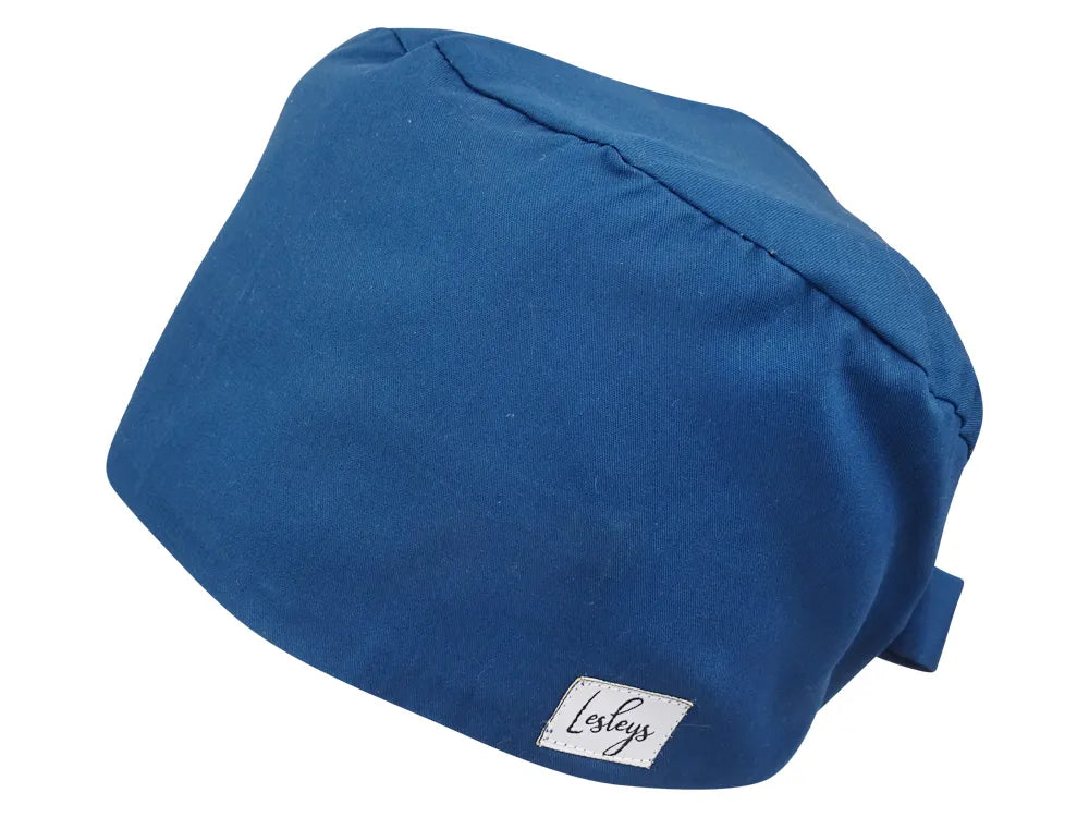 Stoff OP Haube aus Baumwolle Lazurblau. Bunte OP Mütze für Damen und Herren