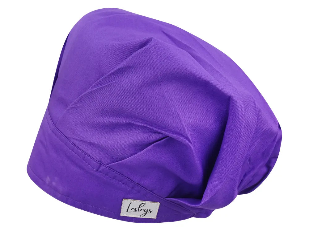 Barett Stoff OP-Haube Amethystlila für lange Haare aus Baumwolle - Lesleys