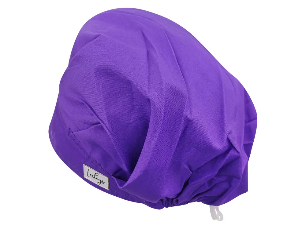Barett Stoff OP-Haube Amethystlila für lange Haare aus Baumwolle - Lesleys