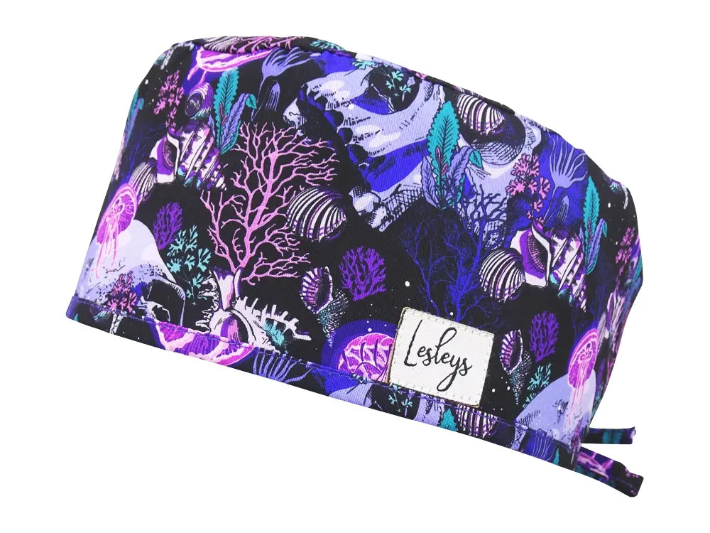 Slim OP-Haube Korallenriff - Stoffhaube für kurzes Haar