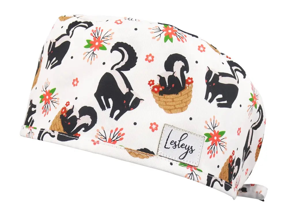 Slim OP-Haube Stinktierchen - Stoffhaube für kurzes Haar