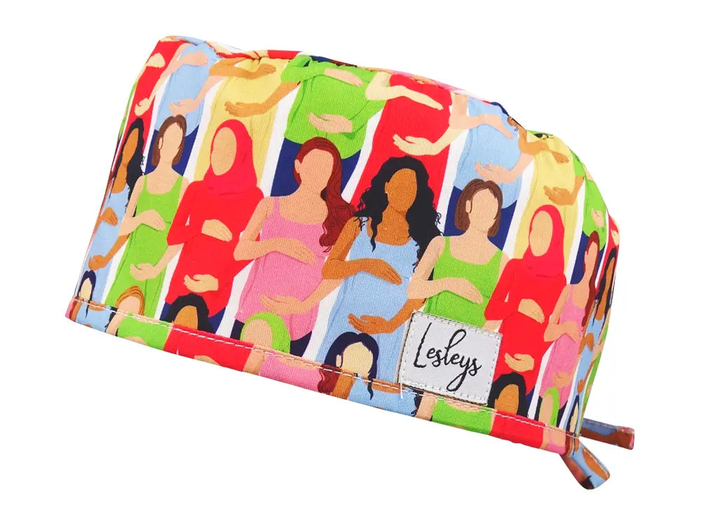 Slim OP-Haube Geburtsklinik - Stoffhaube für kurzes Haar