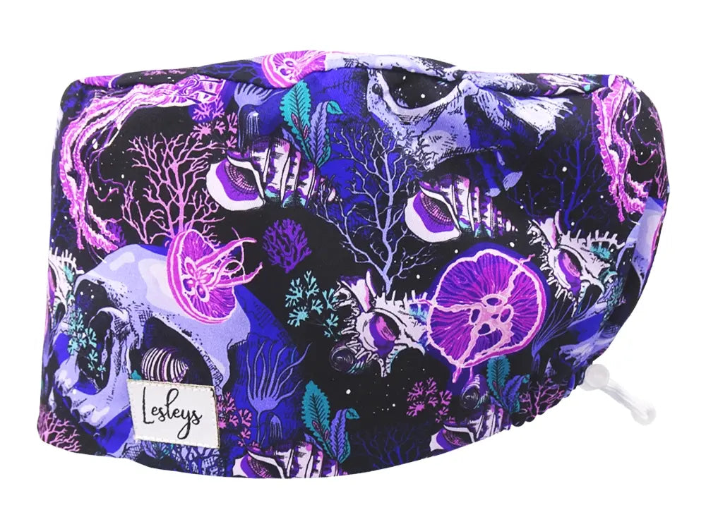Komfort OP Haube Korallenriff - OP-Haube aus Stoff für lange Haare