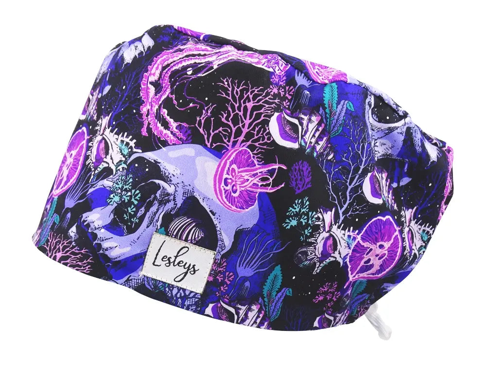 Komfort OP Haube Korallenriff - OP-Haube aus Stoff für lange Haare