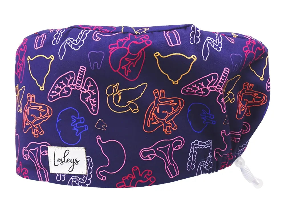 Komfort OP Haube Organe - OP-Haube aus Stoff für lange Haare