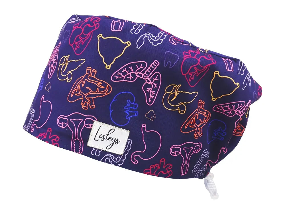 Komfort OP Haube Organe - OP-Haube aus Stoff für lange Haare