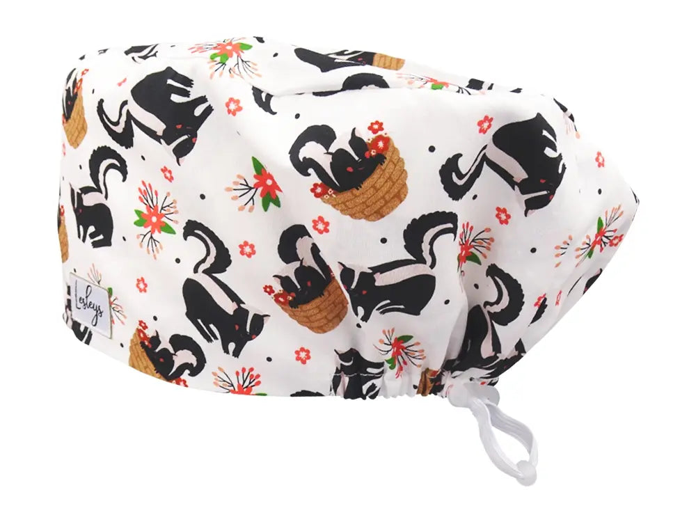 Komfort OP Haube Stinktierchen - OP-Haube aus Stoff für lange Haare