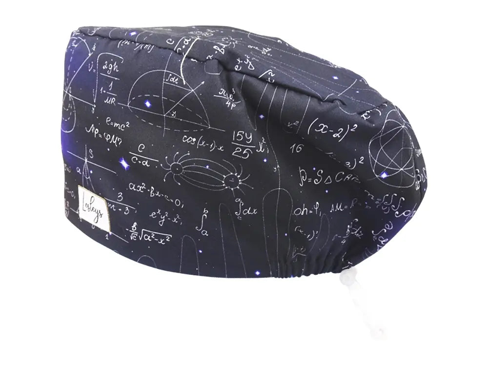 Komfort OP Haube Weltraumwissenschaft - OP-Haube aus Stoff für lange Haare