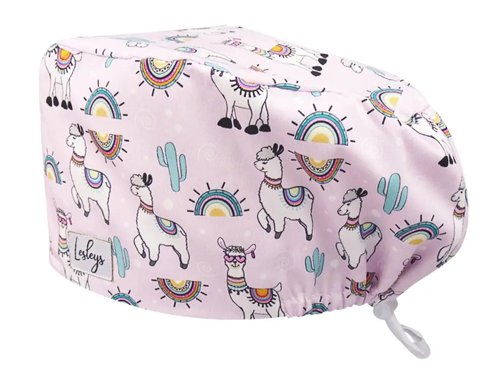 Komfort OP Haube Lama Love - OP-Haube aus Stoff für lange Haare