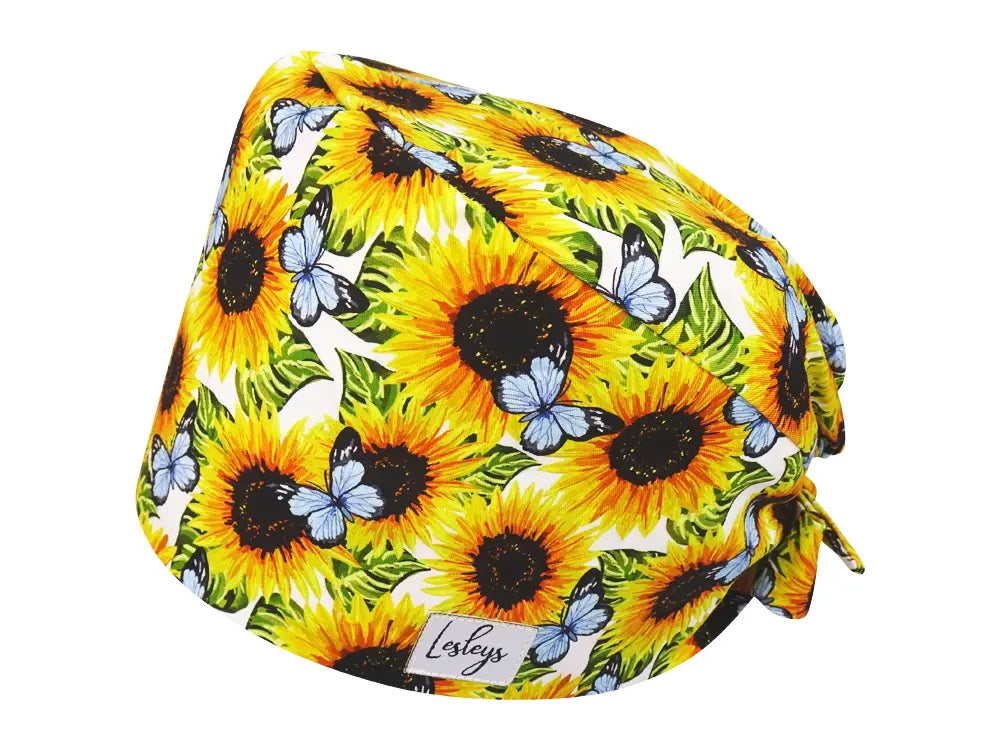 Bandana OP-Haube Sonnenblumen - Bunte OP-Mütze für die Zahnarztpraxis