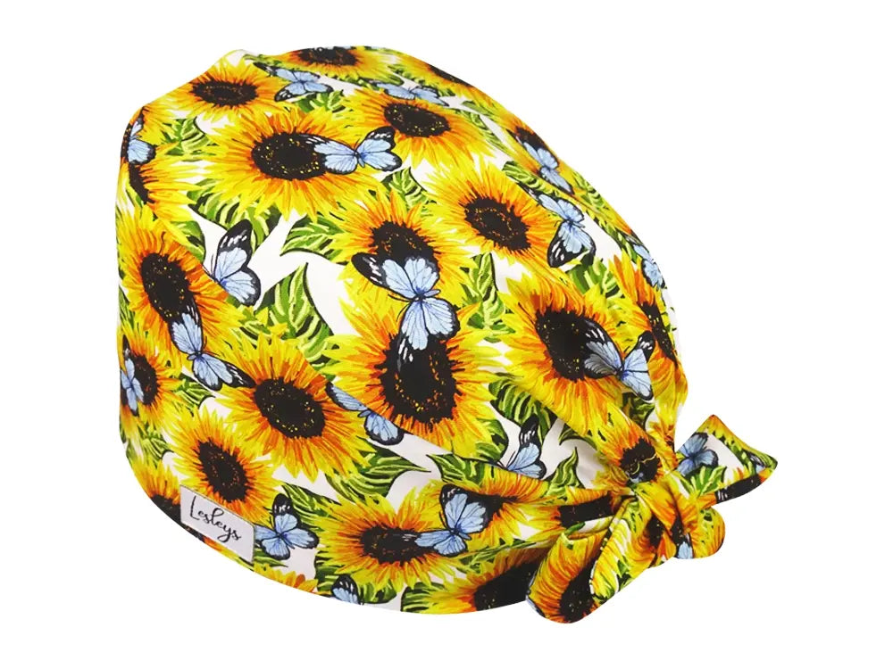 Bandana OP-Haube Sonnenblumen - Bunte OP-Mütze für die Zahnarztpraxis