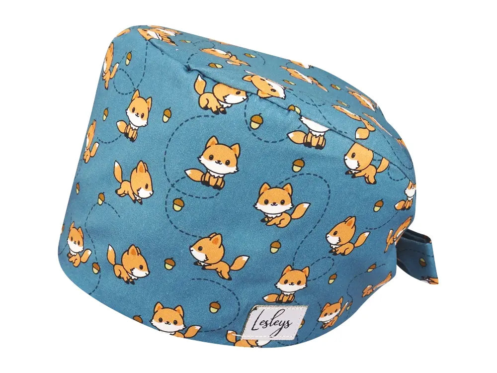 Bandana OP-Haube Cute Fox - Bunte OP-Mütze für die Zahnarztpraxis