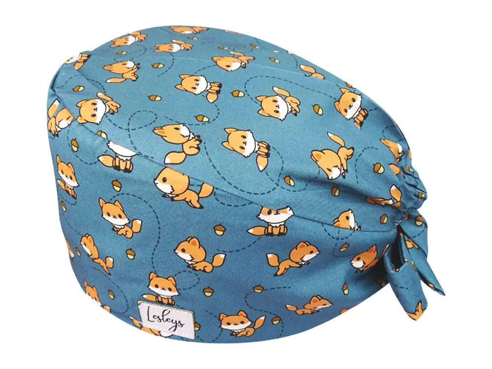 Bandana OP-Haube Cute Fox - Bunte OP-Mütze für die Zahnarztpraxis