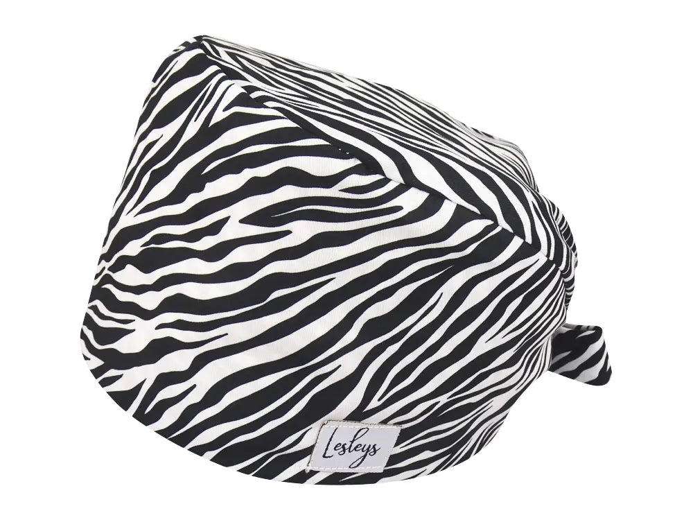 Bandana OP-Haube Zebramuster - Bunte OP-Mütze für die Zahnarztpraxis