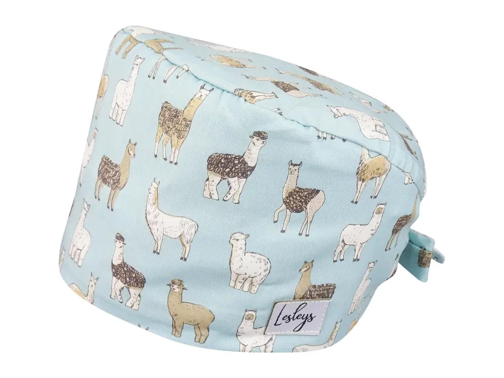 Bandana OP-Haube Alpaka Tour - Bunte OP-Mütze für die Zahnarztpraxis