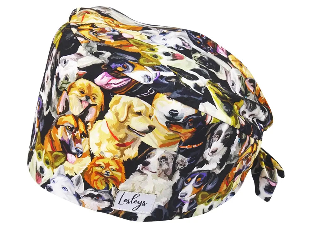 Bandana OP-Haube Aquarell Hunde - Bunte OP-Mütze für die Zahnarztpraxis