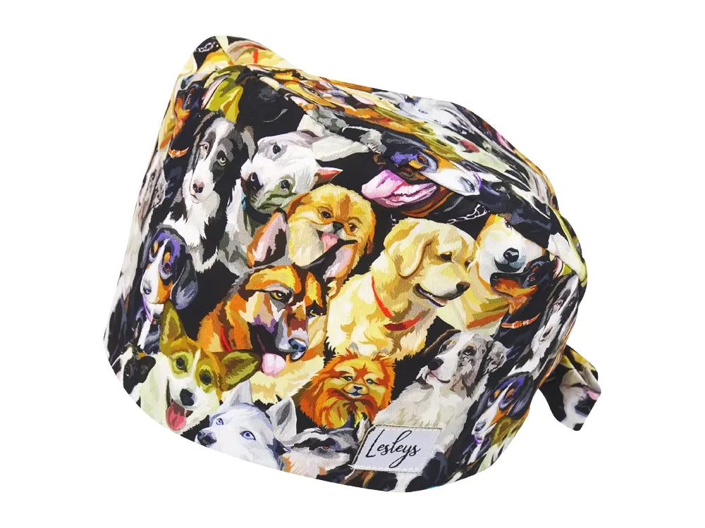 Bandana OP-Haube Aquarell Hunde - Bunte OP-Mütze für die Zahnarztpraxis