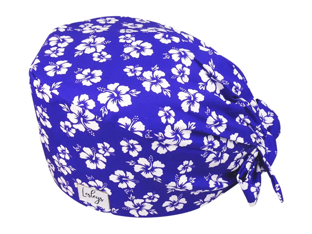 Bandana OP-Haube Hibiskus - Bunte OP-Mütze für die Zahnarztpraxis