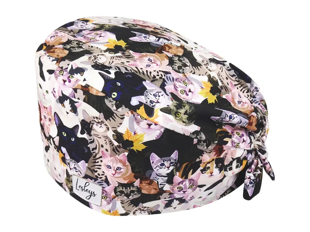 Bandana OP-Haube Aquarell Katzen - Bunte OP-Mütze für die Zahnarztpraxis