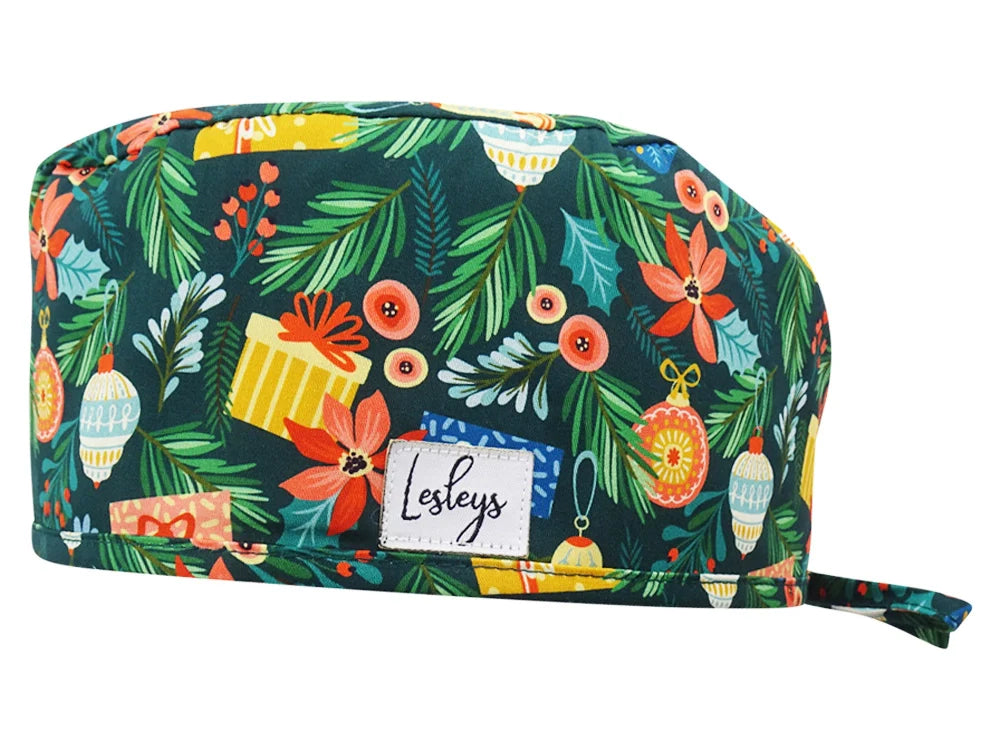 Slim OP-Haube Adventskranz - Stoffhaube für kurzes Haar