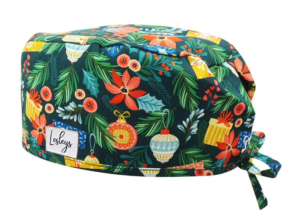 Slim OP-Haube Adventskranz - Stoffhaube für kurzes Haar