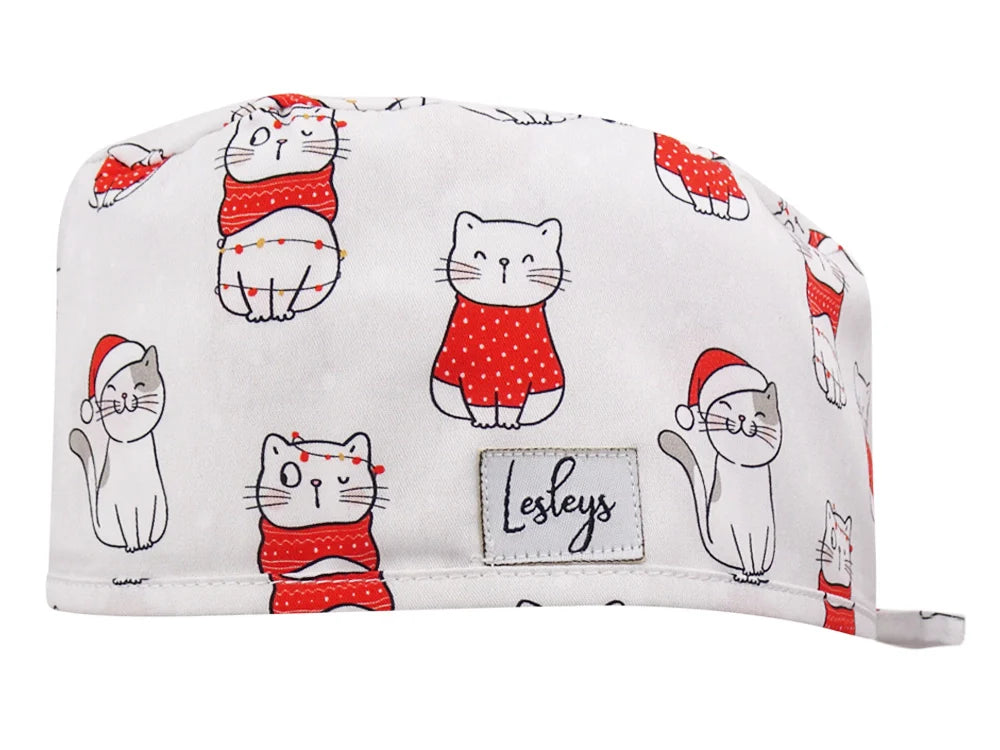 Slim OP-Haube Katznachten - Stoffhaube für kurzes Haar