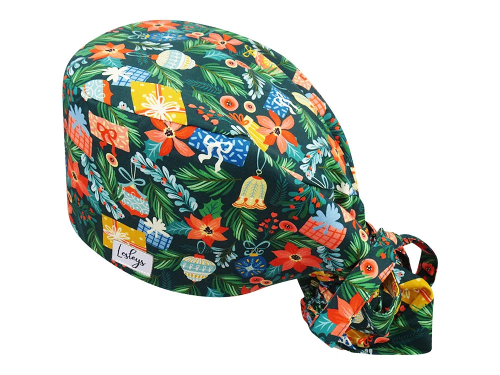 Ponytail OP-Haube Adventskranz - OP-Haube lange Haare