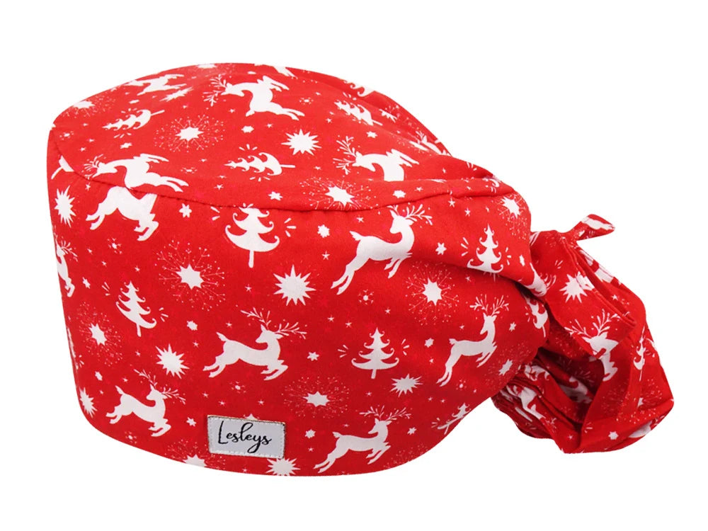 Ponytail OP-Haube Rentiere - OP-Haube lange Haare