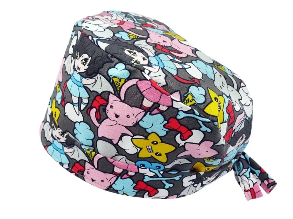 Stoff OP-Haube Anime aus Baumwolle Zahnarzt