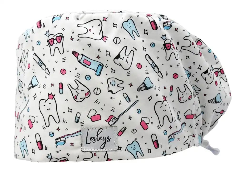 Komfort Stoff OP-Haube Zahn Party für lange Haare aus Baumwolle - Lesleys