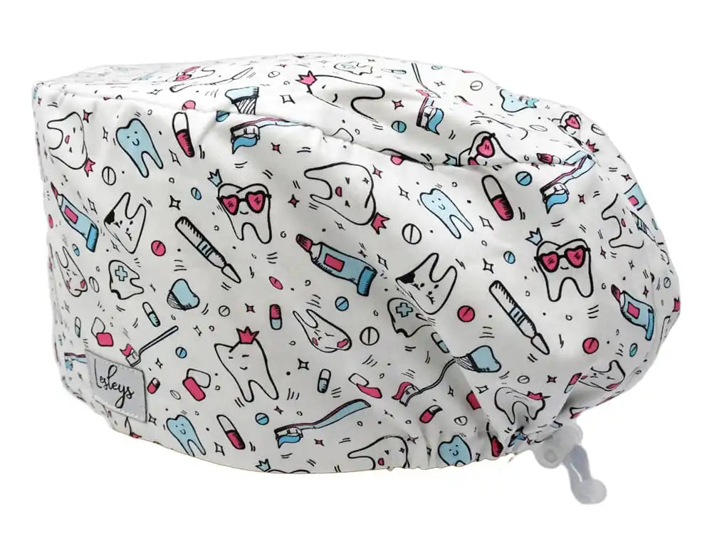 Komfort Stoff OP-Haube Zahn Party für lange Haare aus Baumwolle - Lesleys