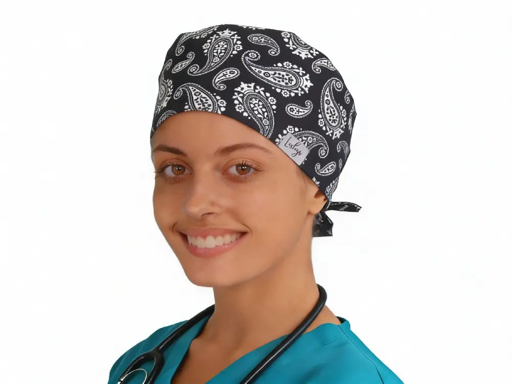 OP Haube Schwarzes Paisley - Bandana