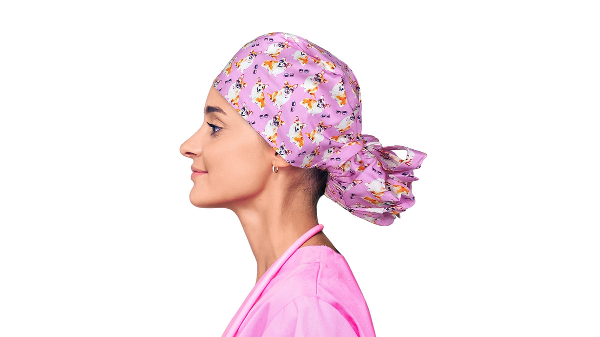 Stoff OP-Haube lange Haare