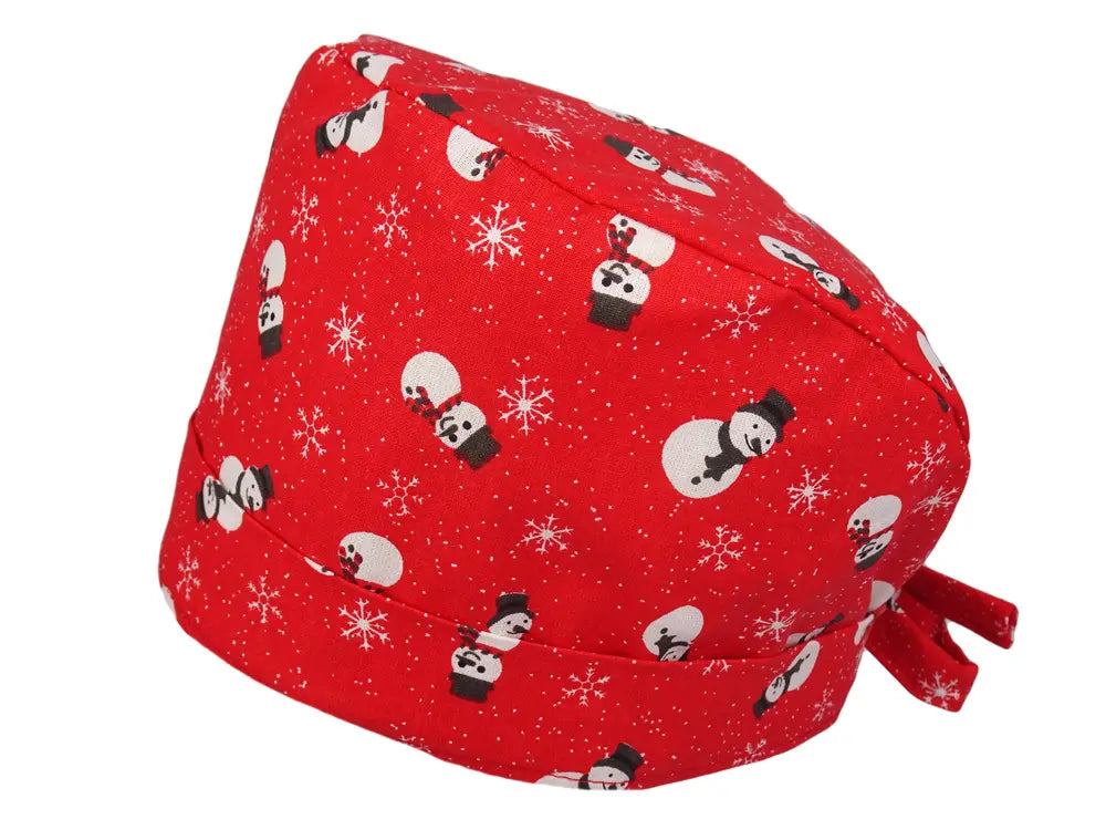 Anpassbare OP Haube Schneemann - Rot