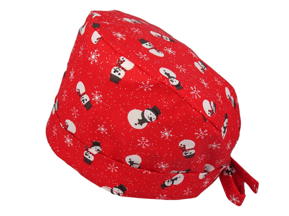 Anpassbare OP Haube Schneemann - Rot