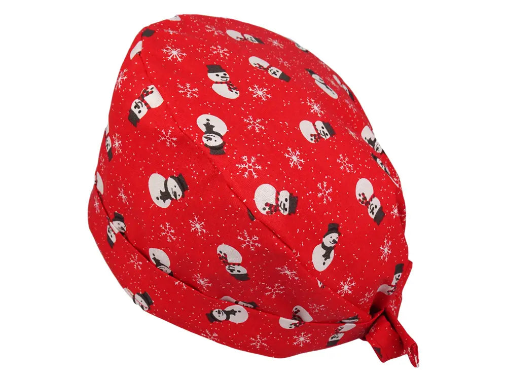 Anpassbare OP Haube Schneemann - Rot