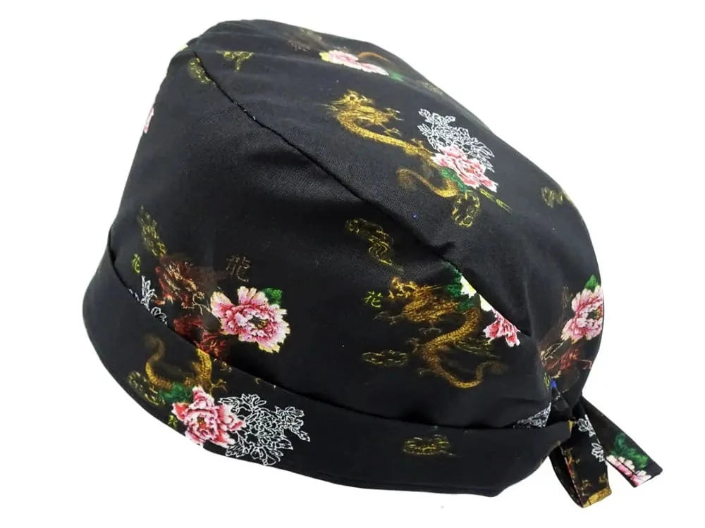 Stoff OP-Haube Drachenfest aus Baumwolle Zahnarzt