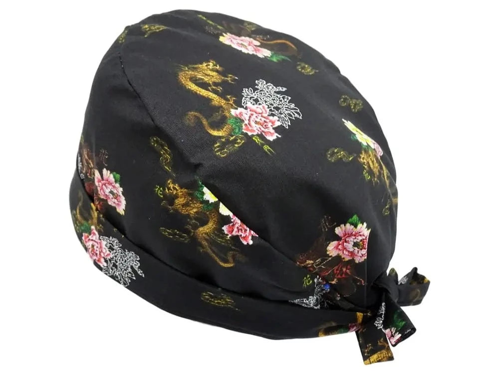 Stoff OP-Haube Drachenfest aus Baumwolle Zahnarzt