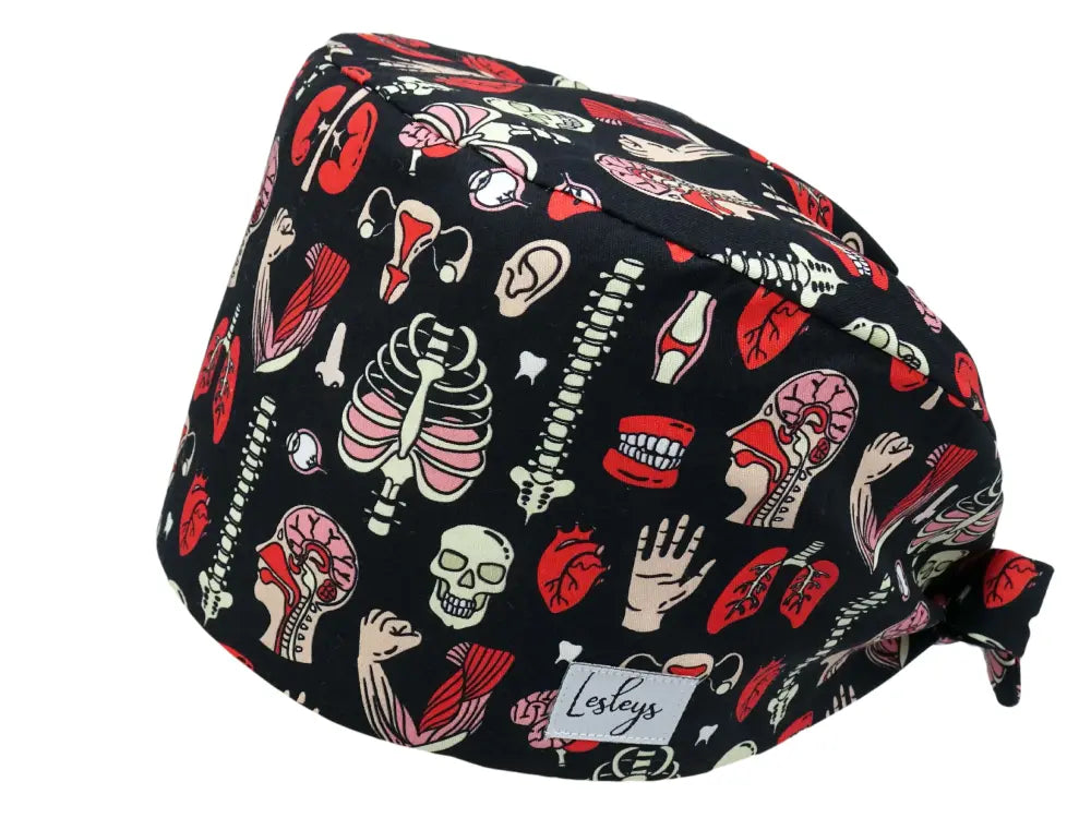 Bandana Stoff OP-Haube Anatomie für kurze Haare aus Baumwolle - Lesleys