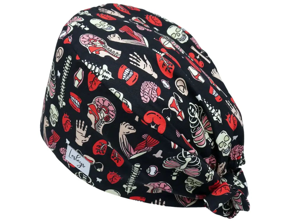 Bandana Stoff OP-Haube Anatomie für kurze Haare aus Baumwolle - Lesleys