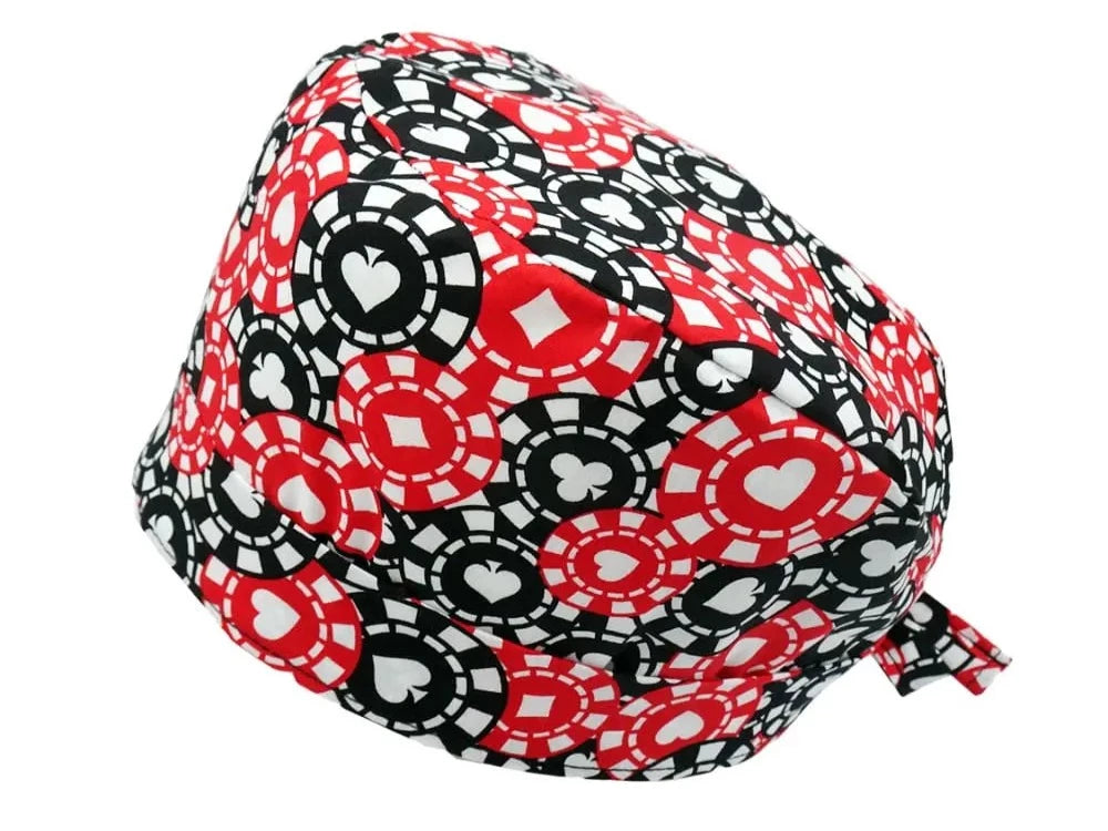 Stoff OP-Haube Poker aus Baumwolle Zahnarzt