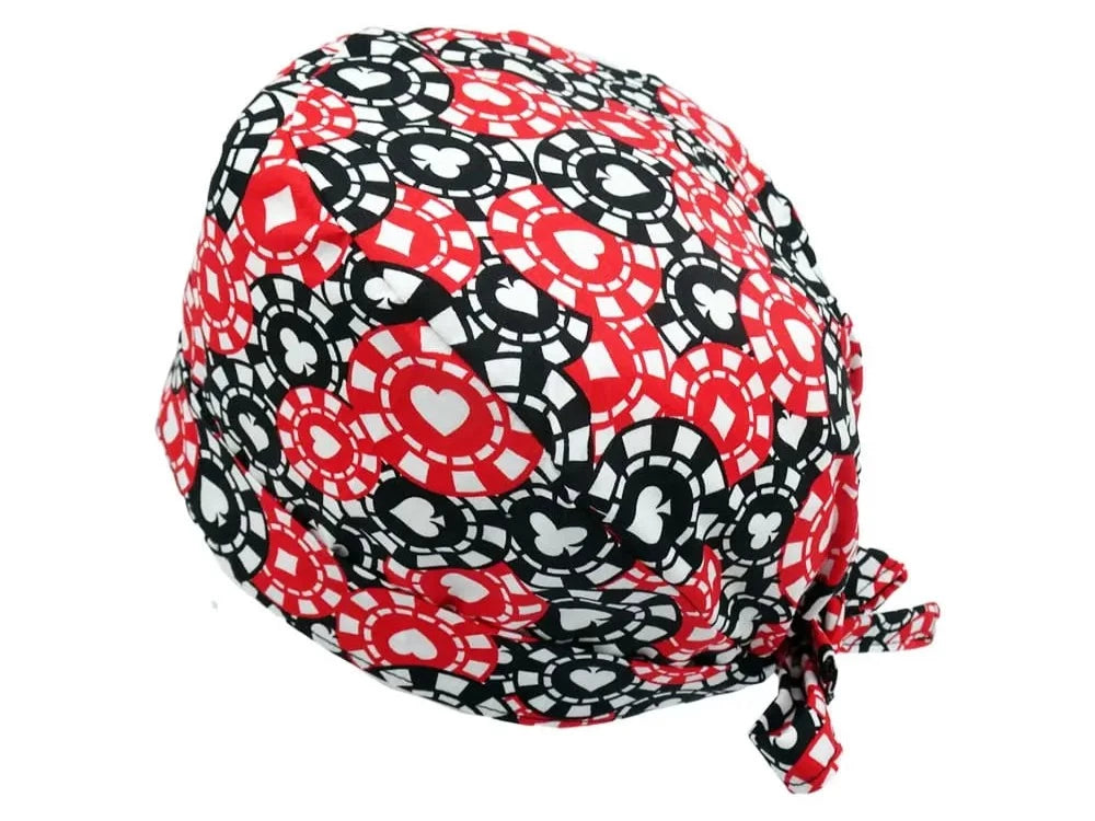 Stoff OP-Haube Poker aus Baumwolle Zahnarzt