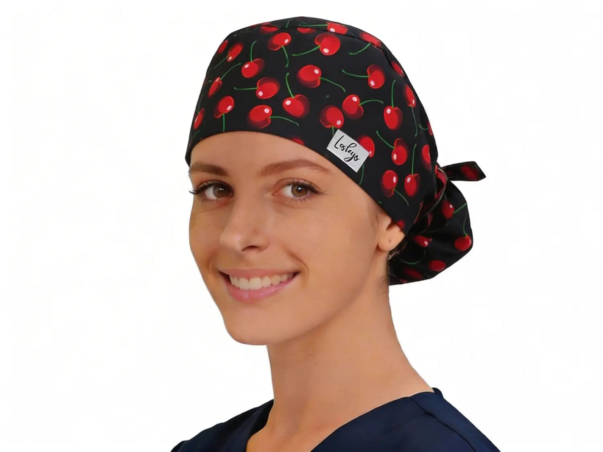 OP Haube Kirschen - Ponytail